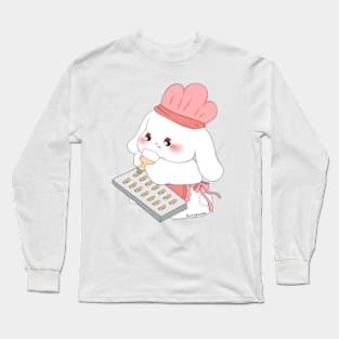 Mami Rabbit Baking Cookies | Bunniesmee Long Sleeve T-Shirt